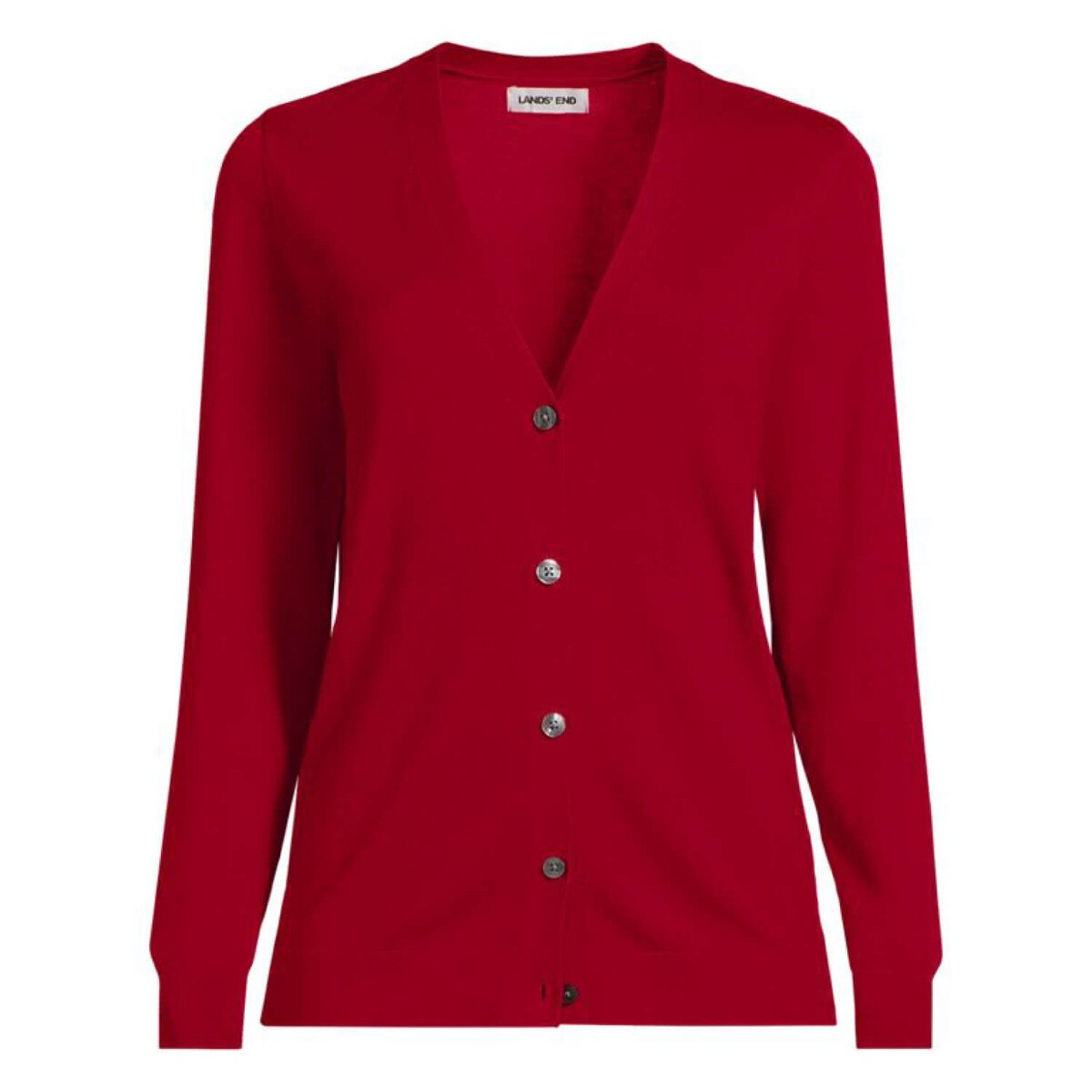 [16] Lands End Womens Cotton Modal V-neck Cardigan Sweater